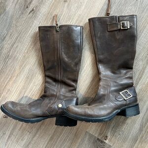 Timberland tall leather women’s boots calf flat riding. 7.5